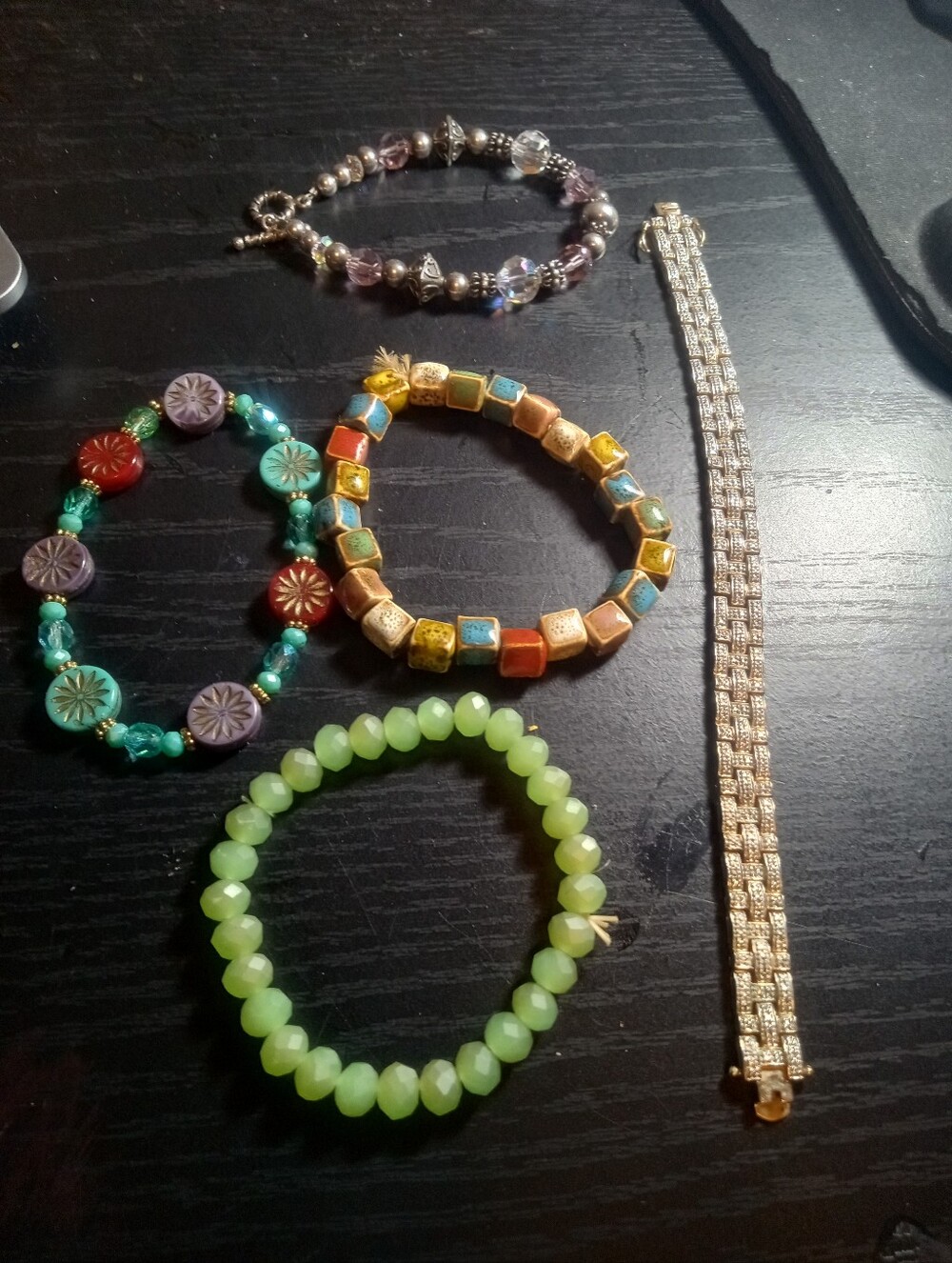 5 Multi-Color Beaded Women’s Bracelet Set Costume Jewelry